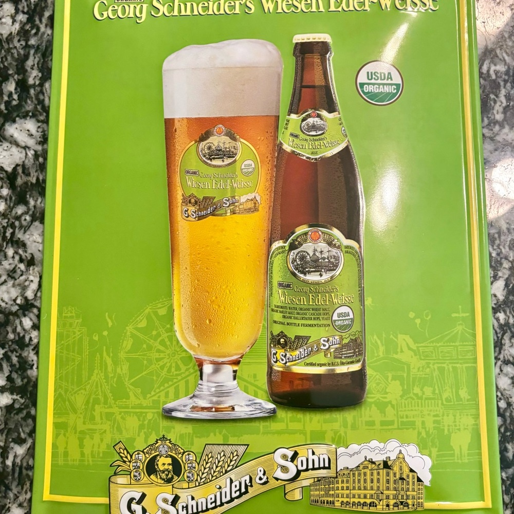 Georg Schneider's Wiesen Edel-Weisse Metal Beer Poster Sign